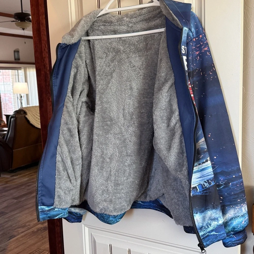 United States Navy Veteran Jacket, fleece lined.  XL, Excellent  Condition. Nice
